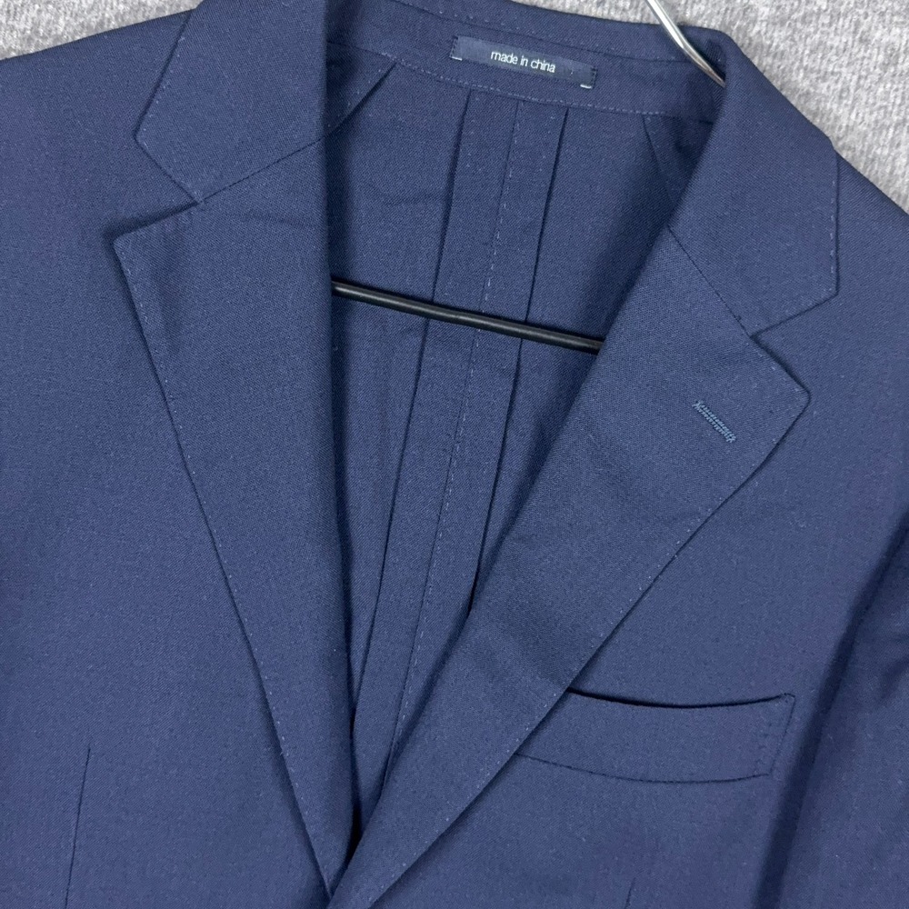 Suitsupply Blazer Men 44R(38) Blue Havana Unlined Lanficio Wool Traveller Jacket